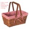 Double Handle Woodchip Basket with Liner - Perfect as Toy Organizer, Storing Fresh Fruits or Safeguarding Your Must-Have Beach Essentials for Unforgettable Holidays or Picnic Parties